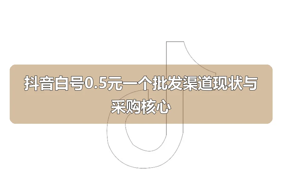 抖音白号0.5元一个批发渠道现状与采购核心